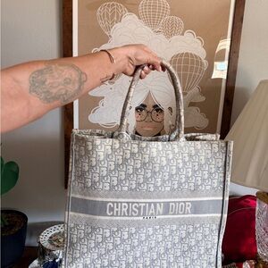 Dior Gray Book Tote Bag